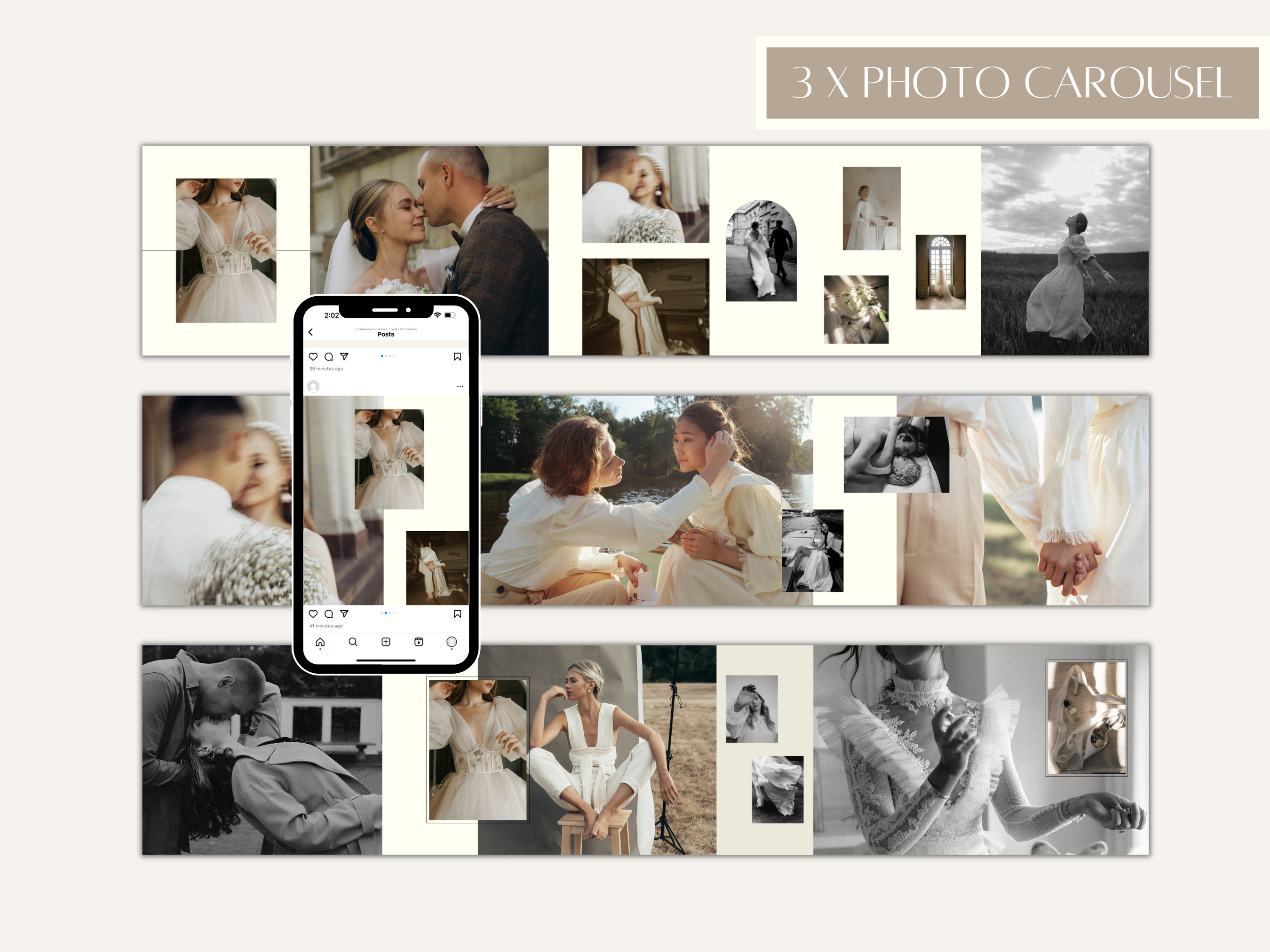 CANVA Modern Instagram Bundle Pack for Photographer, IG Post Carousel ...