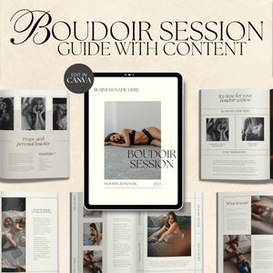 CANVA Modern Boudoir Session Client Guide with Content, Pre-written Preparation Guide, Editable Style Guide, Magazine Template with Copy