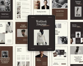 Canva Workbook Template for Coaches & Course Creators, Coaching Tools, Ebook Worksheets, Modern Magazine, Business Brochure, Lead Magnet