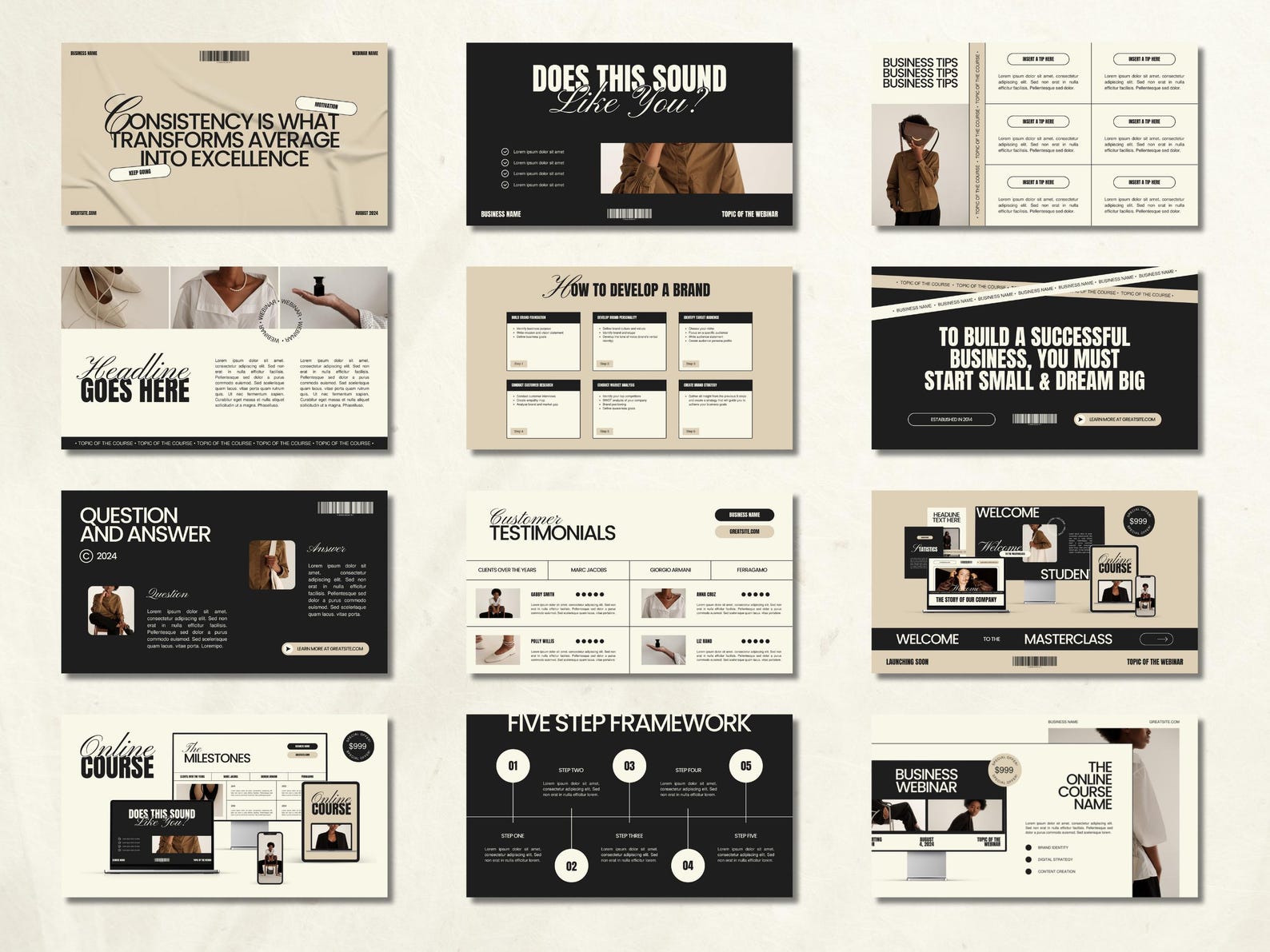 CANVA Business Life Coach Masterclass Template, Webinar Presentation ...