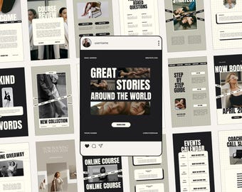 Canva Modern Instagram Stories and Posts Bundle, Editable Templates, Small Business IG Pack Branding, Social Media Marketing Templates