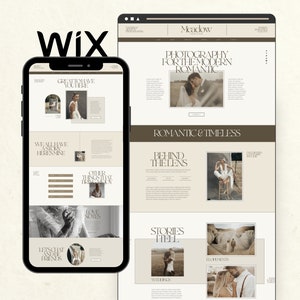 Wix Website Template for Wedding Photographer, Modern Editorial Website Design, Photography Website, Creative Wix Templates, Wix Web Design