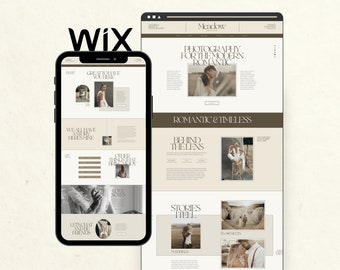 Wix Website Template for Wedding Photographer, Modern Editorial Website Design, Photography Website, Creative Wix Templates, Wix Web Design