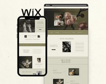 Wix Website Template for Social Media Manager Small Businesses Writer, Modern Minimalist Design, Creative Wix Templates, Green Web Design