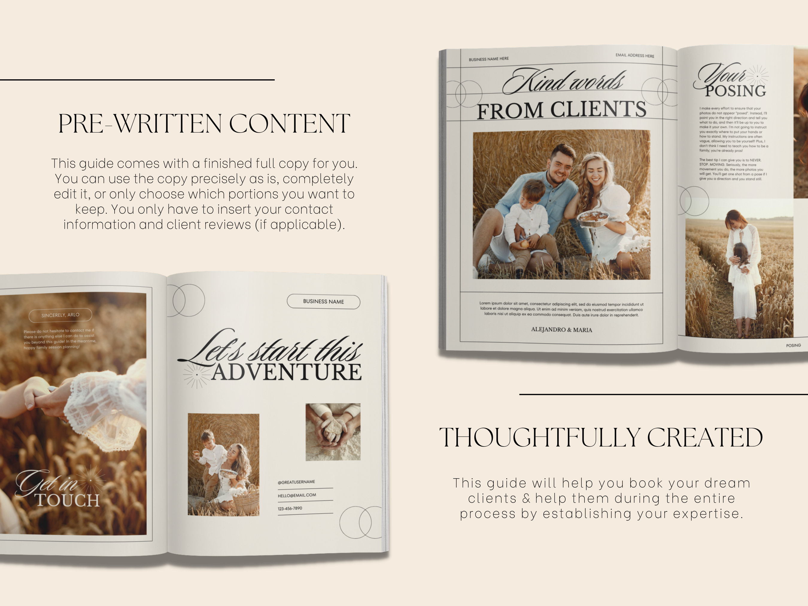 CANVA Modern Family Session Client Guide With Content, Pre-written ...