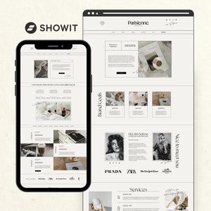 Showit Website Template for Creative Entrepreneurs Life Coach Influencer Blogger Mentor, Modern Editorial Web Design, Showit Templates