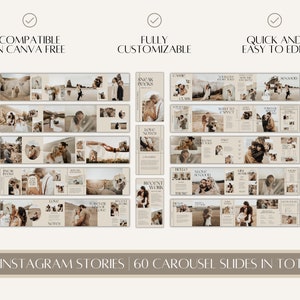 CANVA Modern Instagram Bundle Pack for Photographer, IG Post Carousel ...