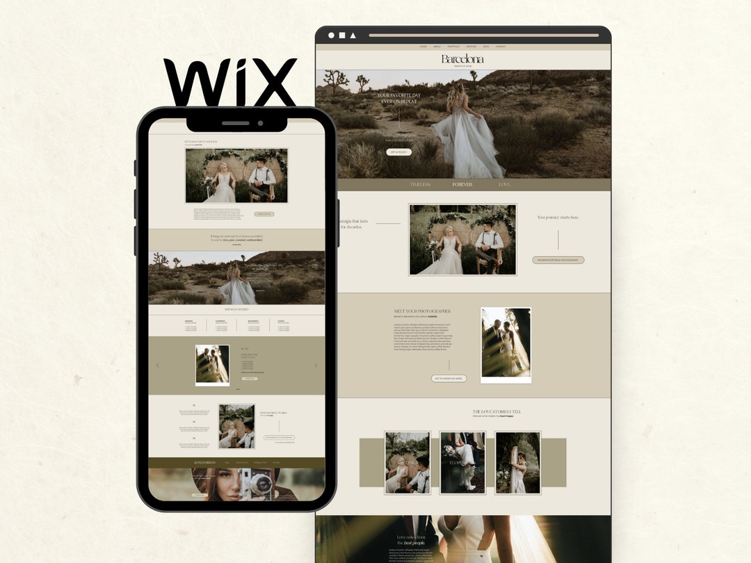 Wix Website Template for Wedding Photographer, Modern Editorial Website ...