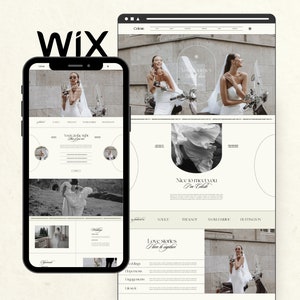Wix Website Template for Fine Art Wedding Photographer, Modern Editorial Website Design, Photography Website, Creative Wix Web Design