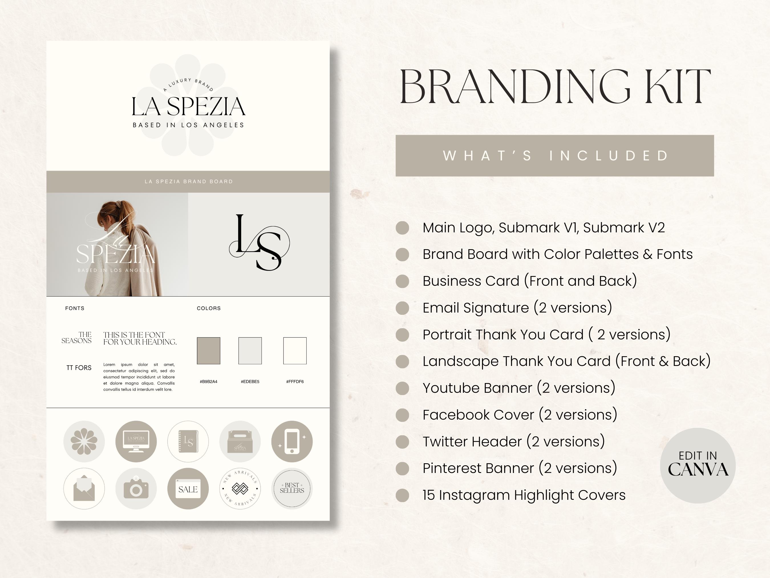 Canva Branding Kit Template, Minimalist Branding, Editable Logo ...