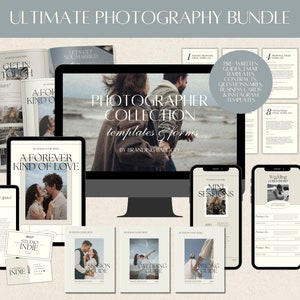 CANVA Ultimate Photography Bundle, Modern Pre-written Client Guides, Email Templates, Business Card, IG Story, Contracts, Questionnaire