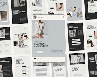 Canva Modern Instagram Stories and Posts Bundle, Editable Templates, Small Business IG Pack Branding, Social Media Marketing Templates