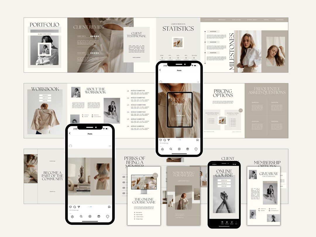 CANVA Modern Instagram Bundle Pack Small Business, IG Post Carousel ...