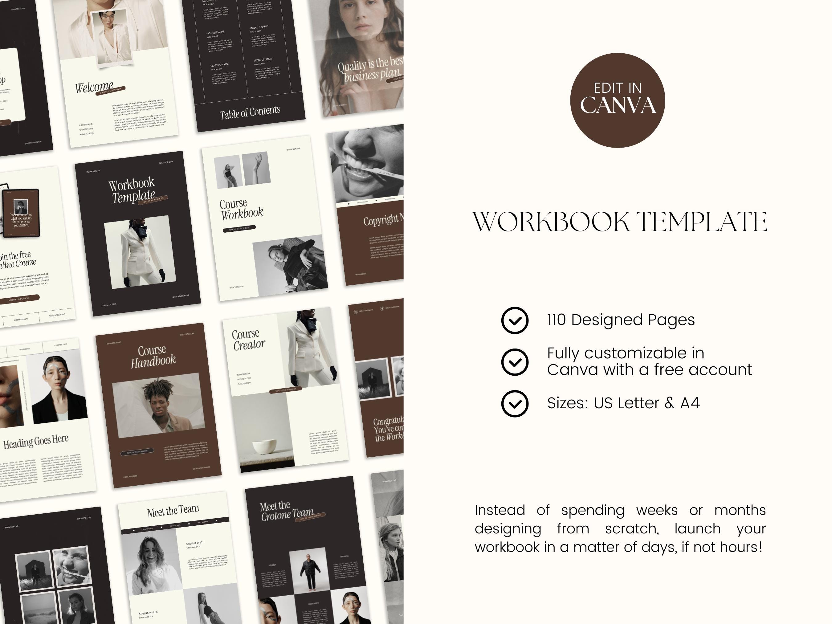 Canva Workbook Template for Coaches & Course Creators, Coaching Tools ...