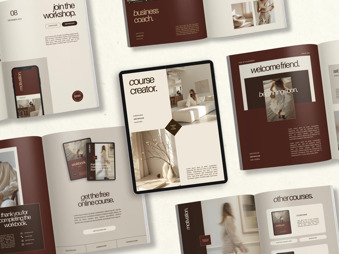 Canva Workbook Template for Coaches & Course Creators, Coaching Tools ...
