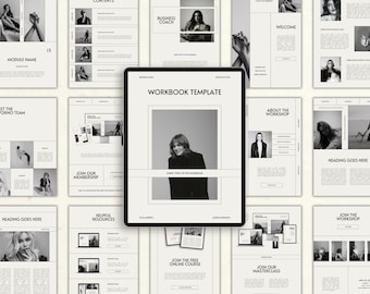 Canva Workbook Template for Coaches & Course Creators, Coaching Tools, Ebook Worksheets, Modern Magazine, Business Brochure, Lead Magnet