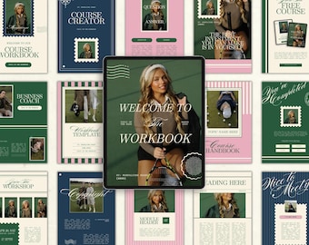 Canva Workbook Template for Coaches & Course Creators, Coaching Tools, Ebook Worksheets, Modern Magazine, Business Brochure, Lead Magnet