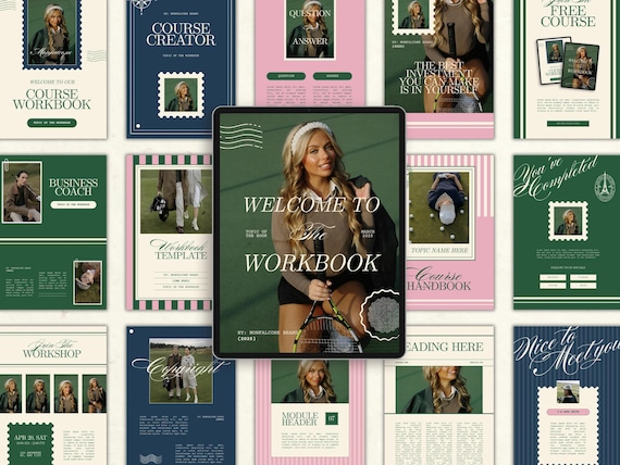 Canva Workbook Template for Coaches & Course Creators, Coaching Tools, Ebook Worksheets, Modern Magazine, Business Brochure, Lead Magnet