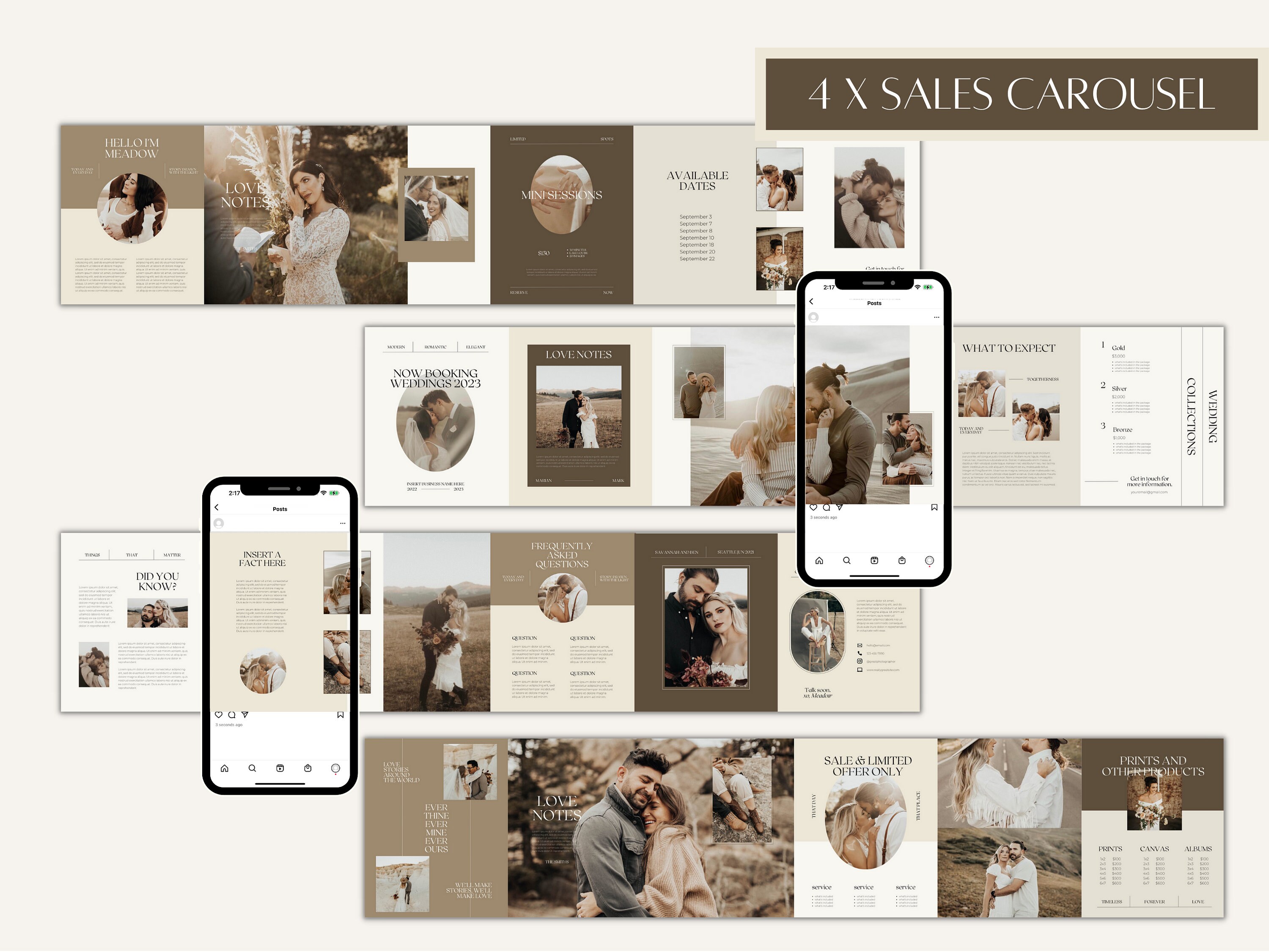 CANVA Modern Instagram Bundle Pack for Photographer, IG Post Carousel ...
