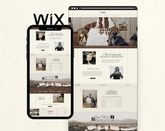 Wix Website Template for Wedding Photographer, Modern Editorial Brown Website Design, Photography Website, Creative Wix Templates