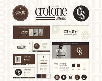 Canva Branding Kit Template, Modern Branding, Editable Logo, Business Card, Email Signature, Thank You Card, Facebook Youtube Twitter Cover
