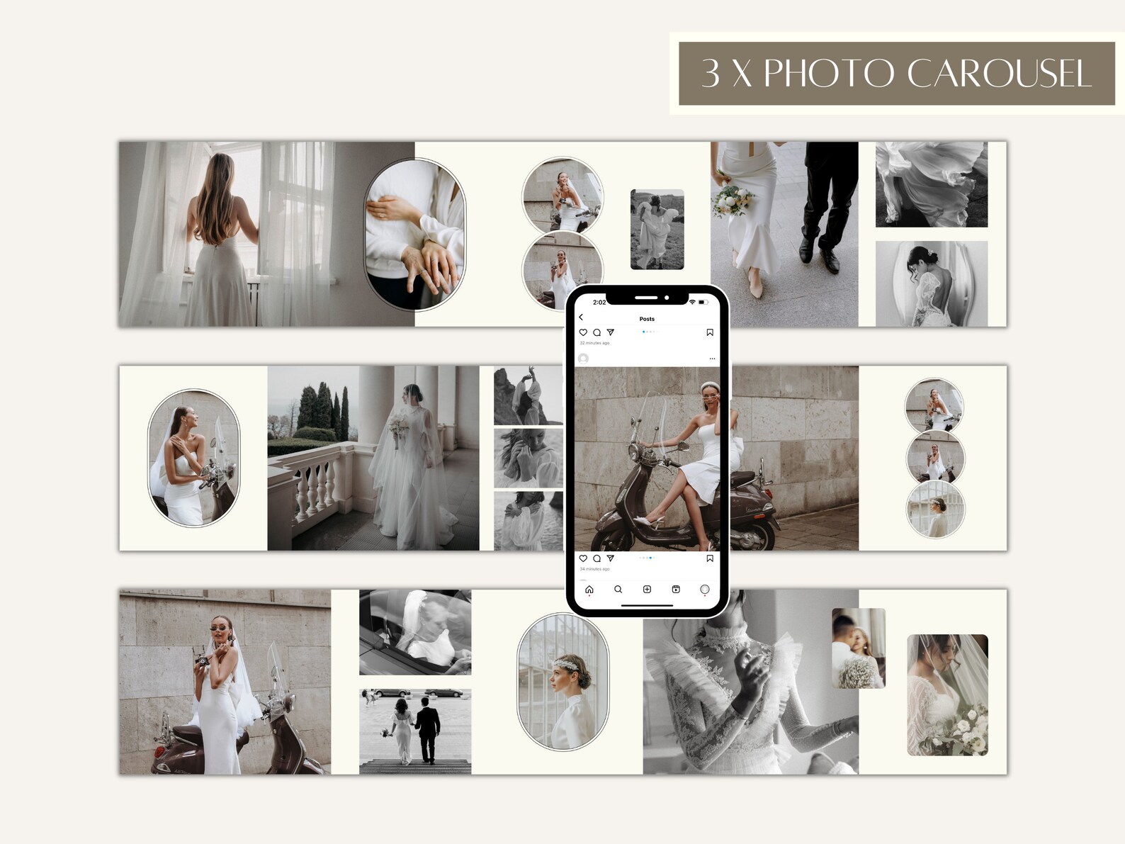 CANVA Modern Instagram Bundle Pack for Photographer, IG Post Carousel ...