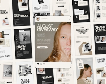 Canva Modern Instagram Stories and Posts Bundle, Editable Templates, Small Business IG Pack Branding, Social Media Marketing Templates