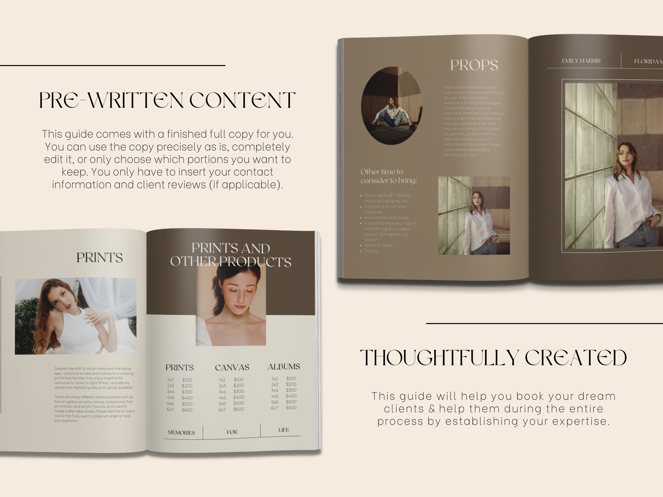 CANVA Modern Senior Session Guide With Content, Pre-written Welcome ...