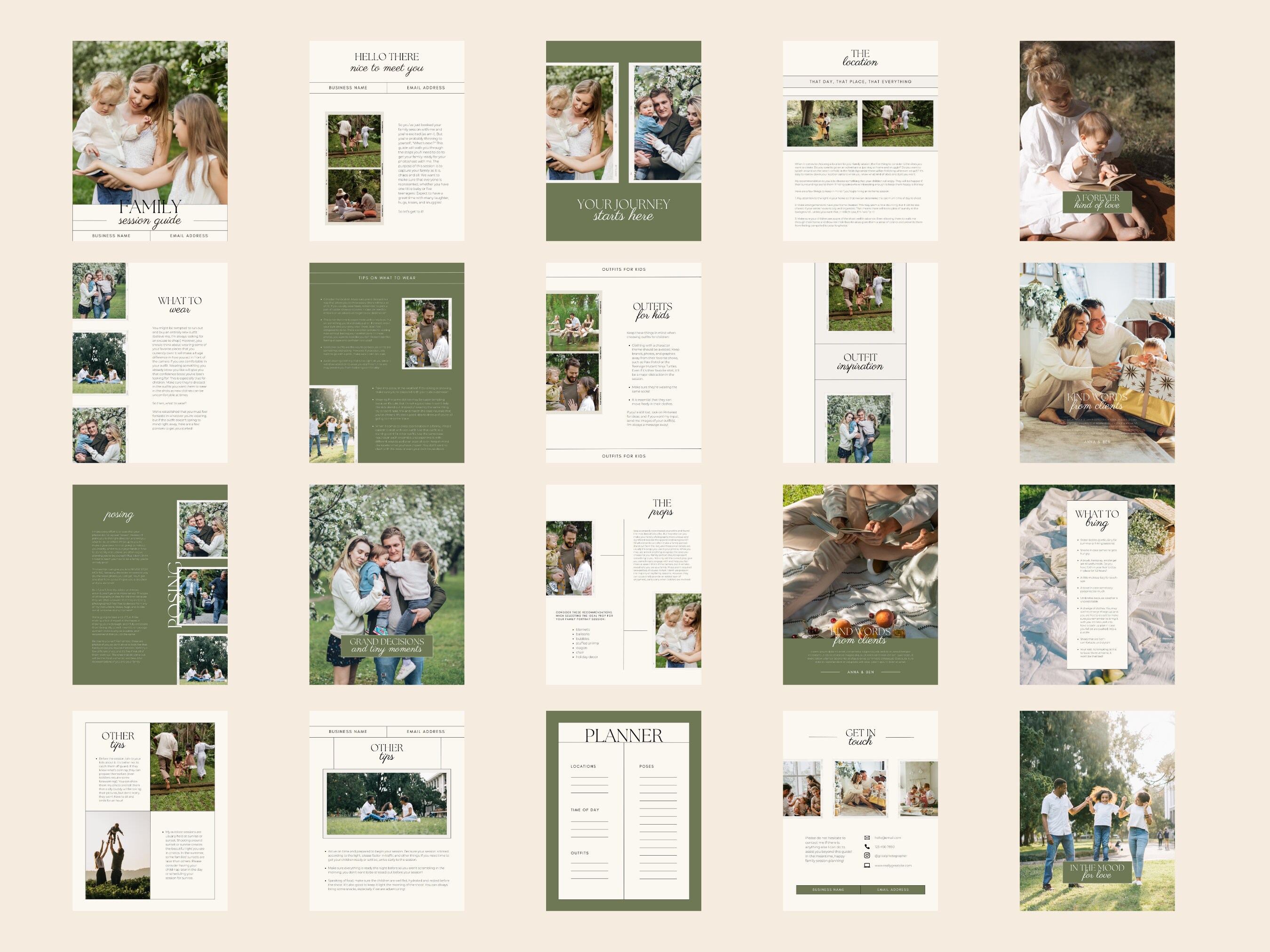 CANVA Modern Family Session Client Guide With Content, Pre-written ...
