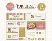 Canva Branding Kit Template, Pink Green Branding, Editable Logo, Business Card, Email Signature, Thank You Card, Facebook Youtube X Cover