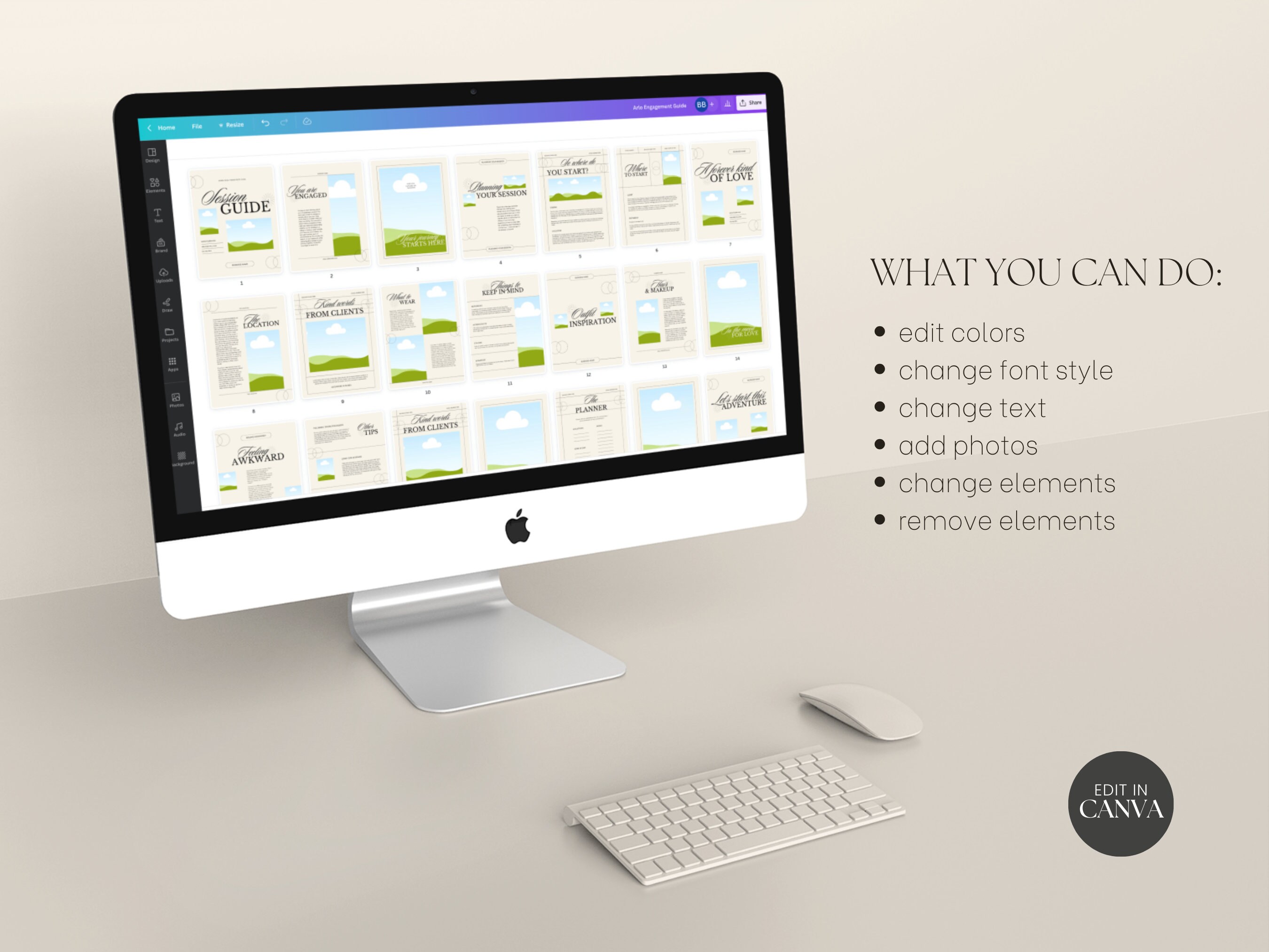 Canva Client CANVA Modern Client Engagement Session Style Guide With Content, Pre ...