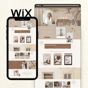 Wix Website Template for Life Coach Influencer Blogger Small Businesses, Boho Website Design, Creative Wix Templates, Wix Web Design