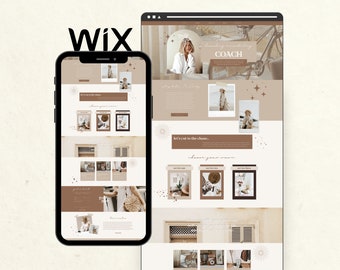 Wix Website Template for Life Coach Influencer Blogger Small Businesses, Boho Website Design, Creative Wix Templates, Wix Web Design