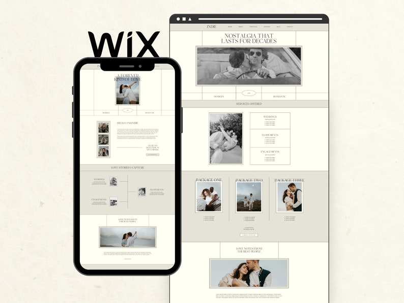 Wix Website Template for Wedding Photographer, Modern Editorial Website ...