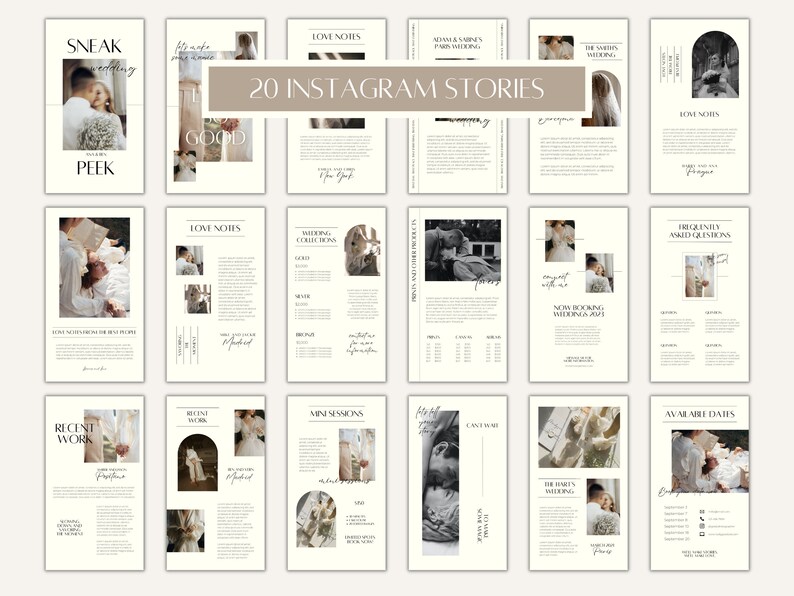 CANVA Modern Instagram Bundle Pack for Photographer, IG Post Carousel ...