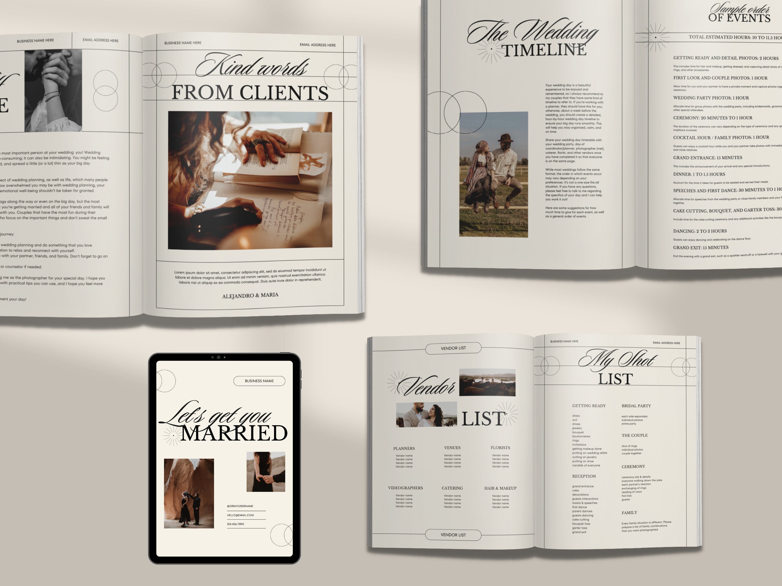 CANVA Modern Aesthetic Wedding Photography Client Guide With Content ...