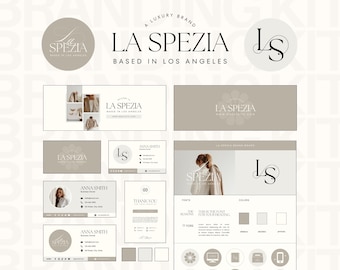 Canva Branding Kit Template, Minimalist Branding, Editable Logo, Business Card, Email Signature, Thank You Card, Facebook Youtube Cover