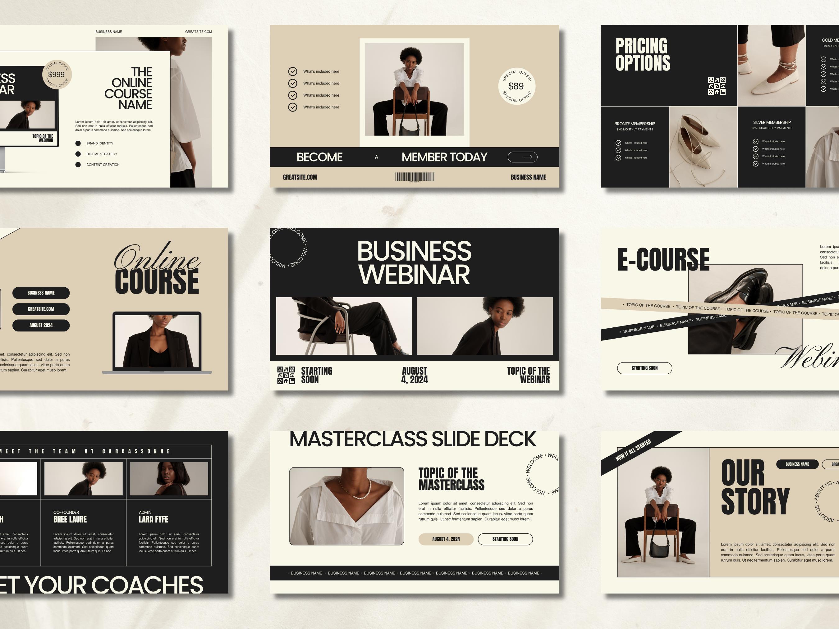 CANVA Business Life Coach Masterclass Template, Webinar Presentation ...
