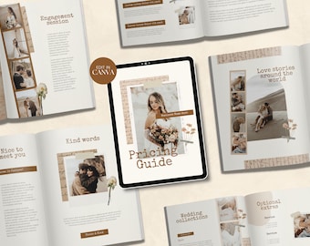 Juniper | CANVA Modern Boho Wedding Photography Pricing Guide Magazine Template Photographer Brochure Editable Elopement Welcome Guide Book