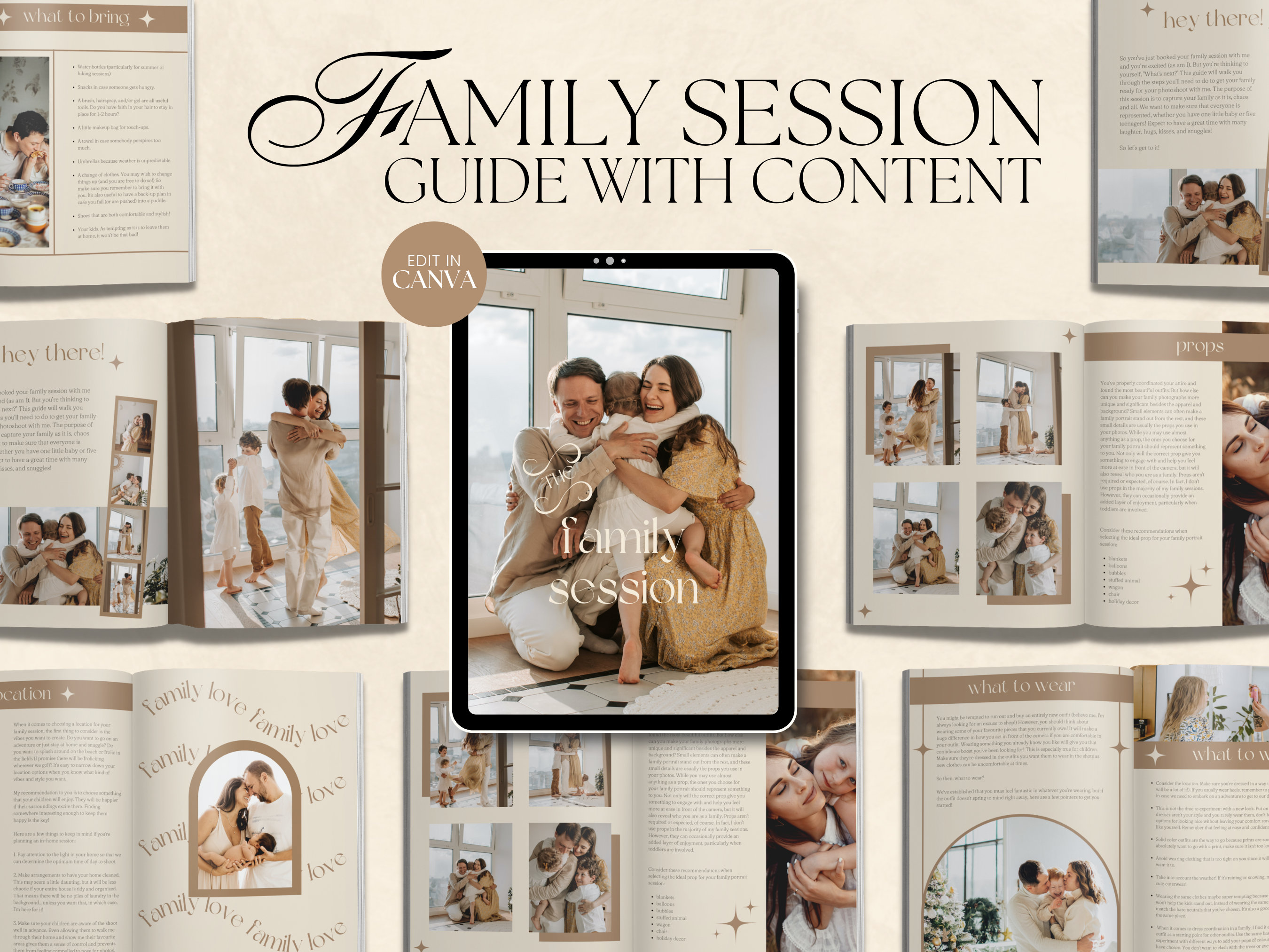 CANVA Boho Family Session Client Guide With Content 