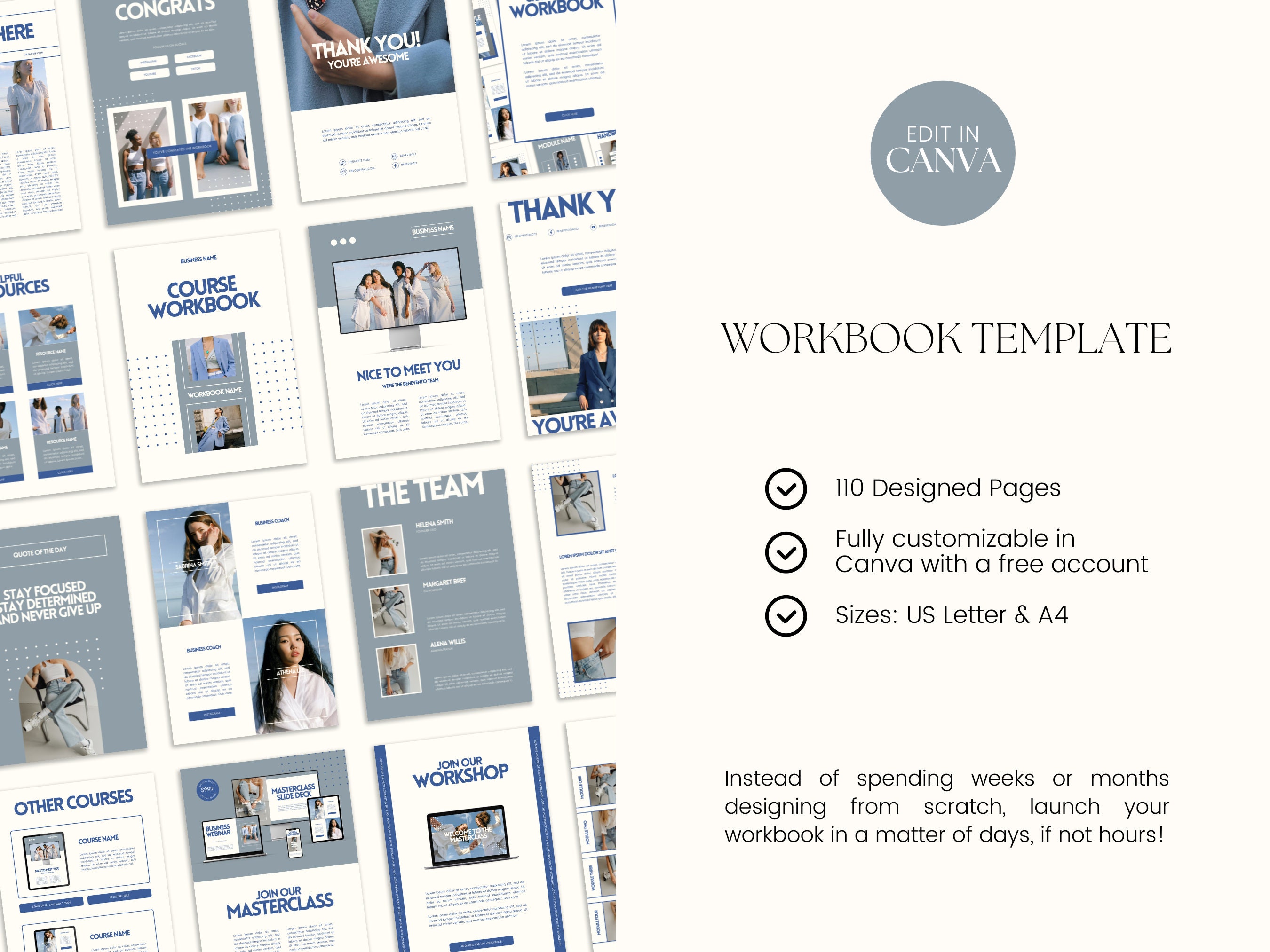 Canva Workbook Template for Coaches & Course Creators, Coaching Tools ...