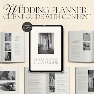 CANVA Modern Wedding Planner Client Pricing Guide with Content, Pre-written Welcome Guide for Wedding Planners & Coordinators, Book Template