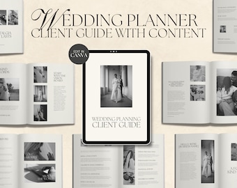 CANVA Modern Wedding Planner Client Pricing Guide with Content, Pre-written Welcome Guide for Wedding Planners & Coordinators, Book Template