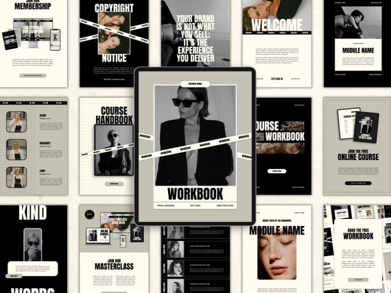 Canva Workbook Template for Coaches & Course Creators, Coaching Tools, Ebook Worksheets, Modern Magazine, Business Brochure, Lead Magnet