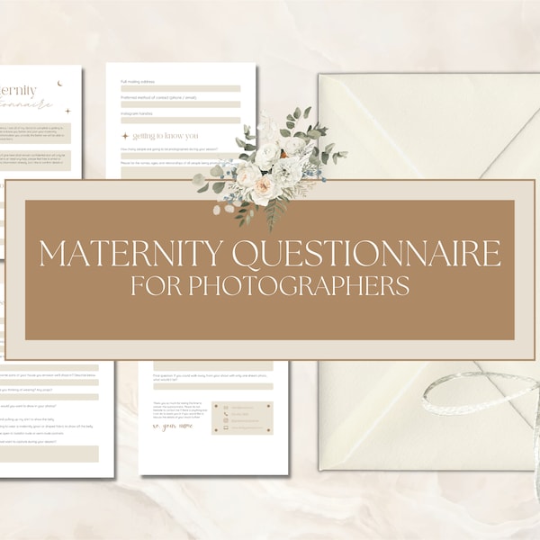 Maternity Questionnaire Photography Etsy