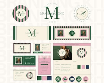 Canva Branding Kit Template, Modern Branding, Editable Logo, Business Card, Email Signature, Thank You Card, Facebook Youtube Twitter Cover
