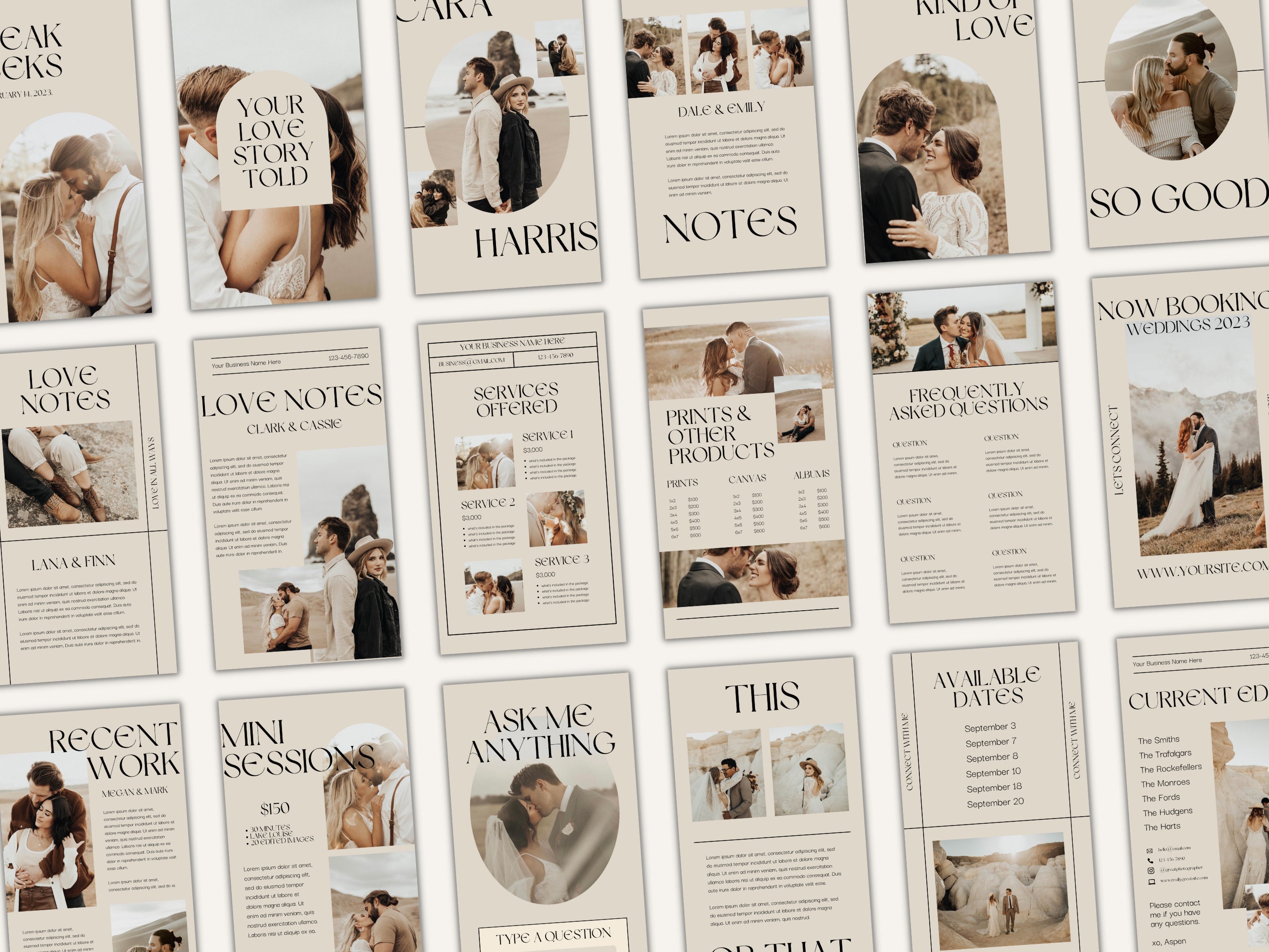 CANVA Modern Instagram Bundle Pack for Photographer, IG Post Carousel ...