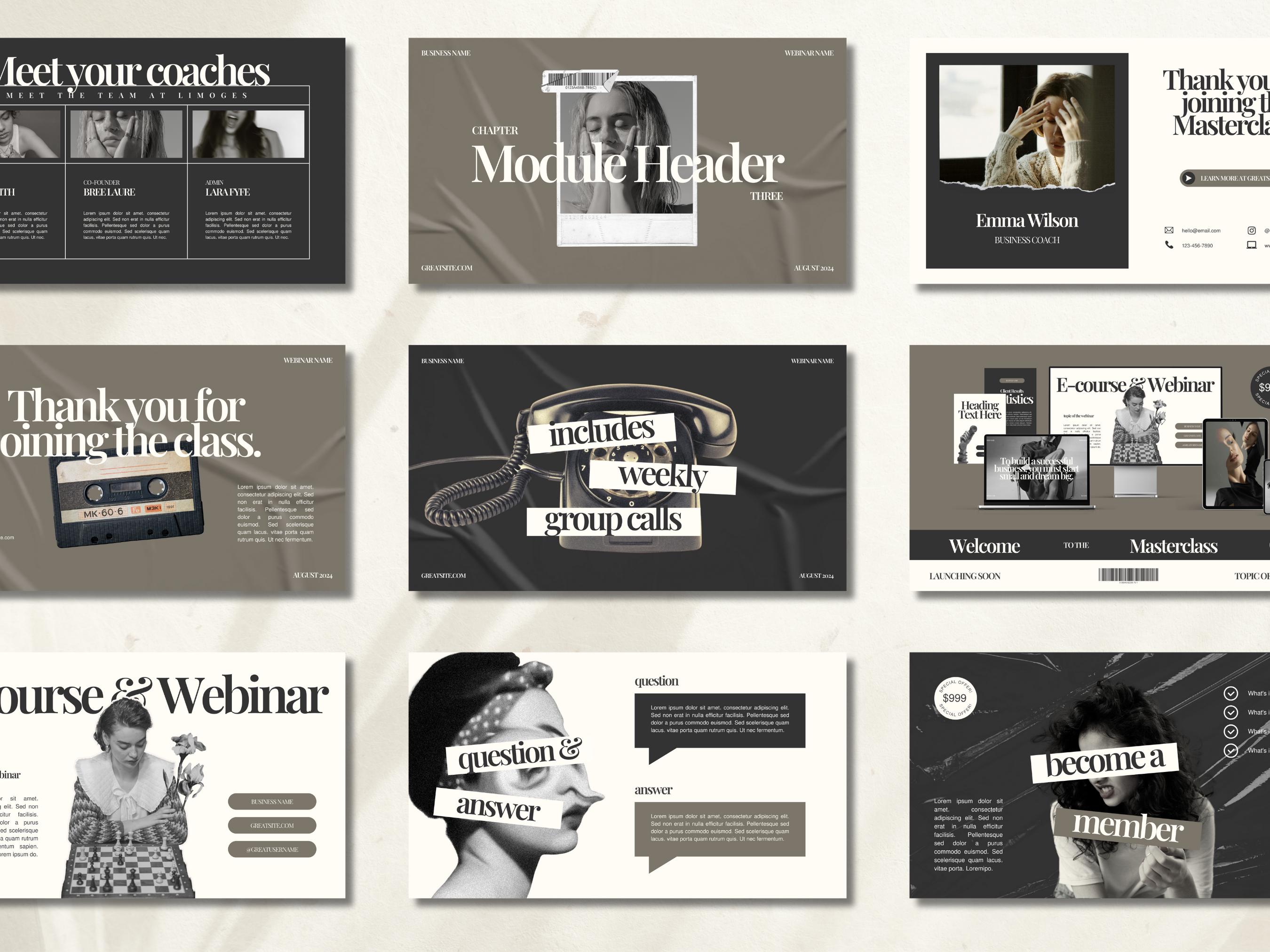 CANVA Business Life Coach Masterclass Template, Webinar Presentation ...