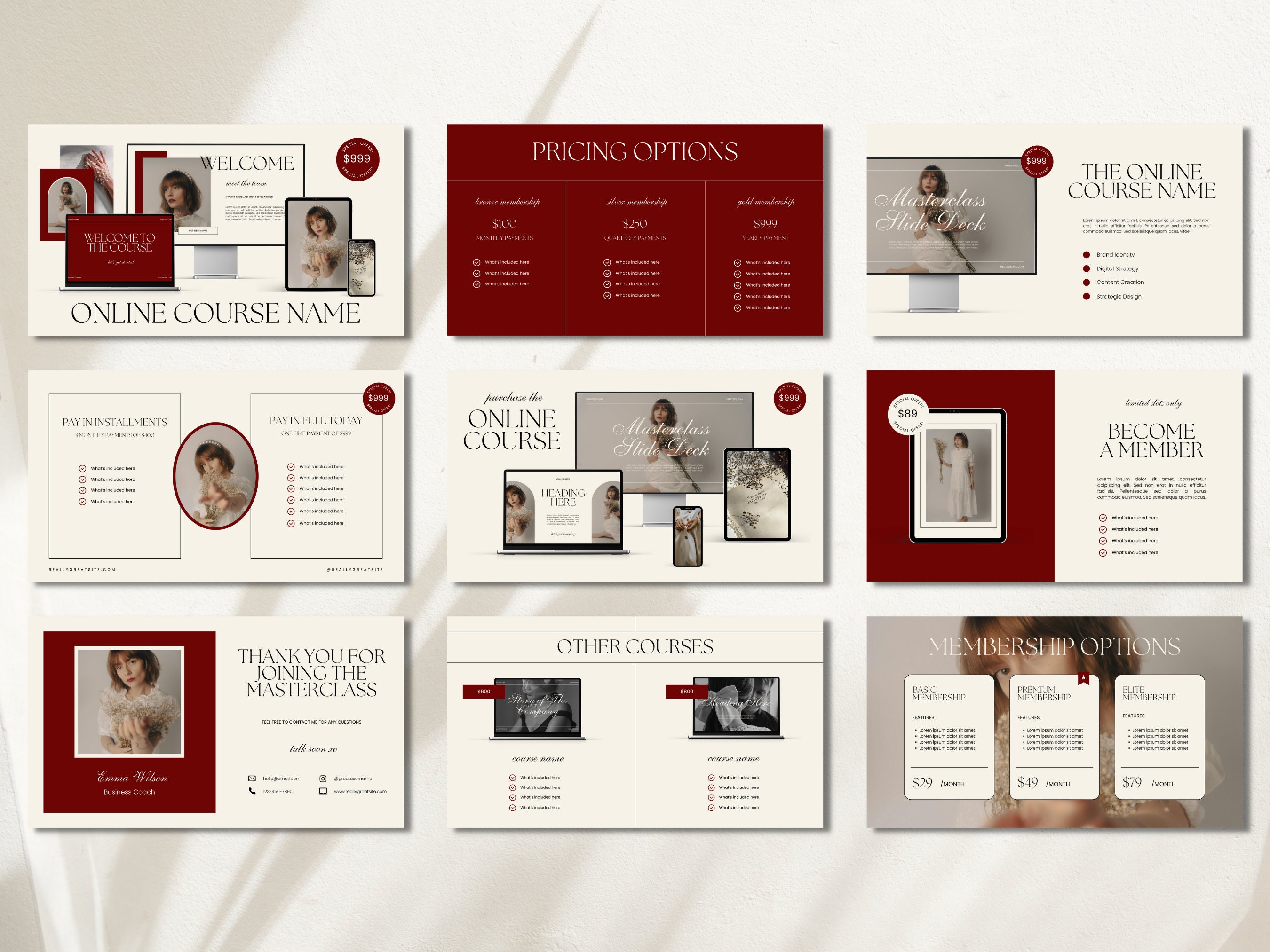 CANVA Business Life Coach Masterclass Template, Webinar Presentation ...