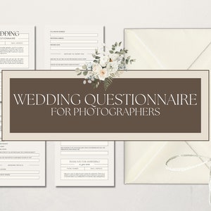 Wedding Photography Client Questionnaire Form, Canva Modern Editable Questionnaire, Photographer Business Form, Wedding Client Checklist